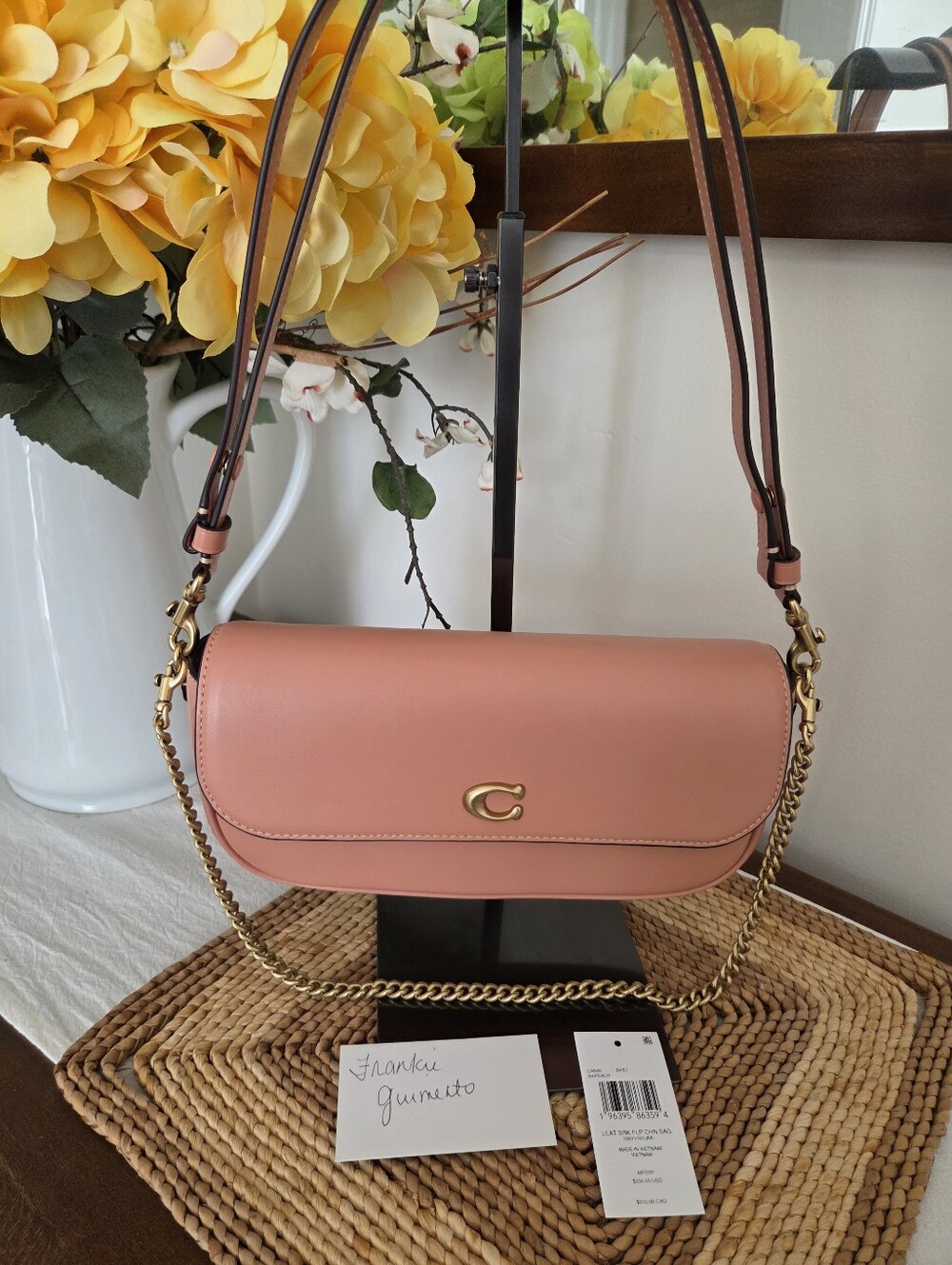Coach Brook Flap Chain Bag NWT Color: Peach